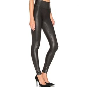 Spanx Faux Leather Leggings Small Black Shaping Vegan 2437